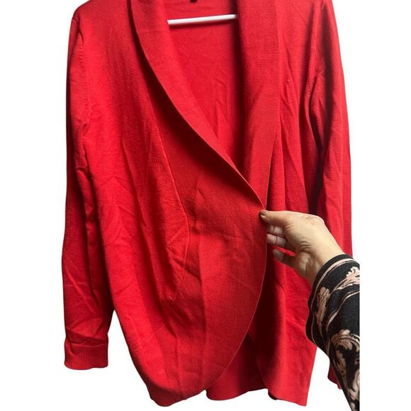 Verve Ami Open Front Long Sleeves Red Knit Cardigan Small - Picture 4 of 7